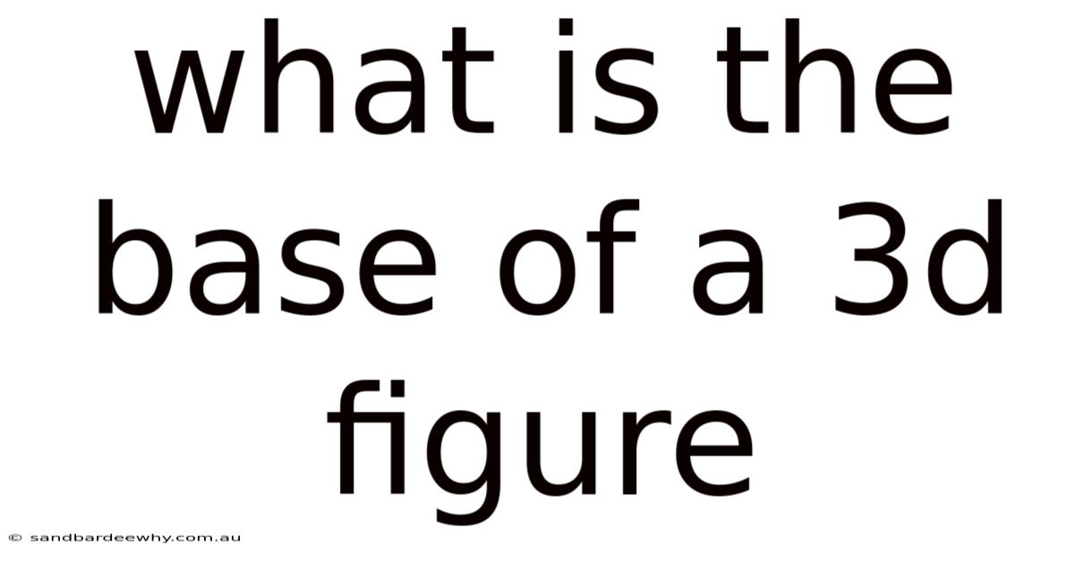What Is The Base Of A 3d Figure