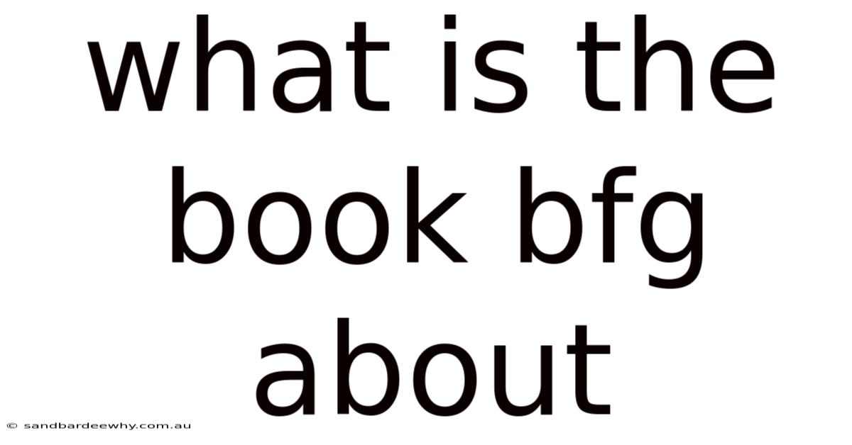 What Is The Book Bfg About