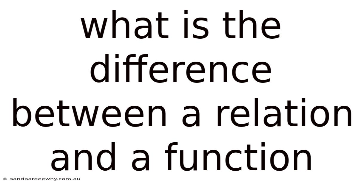 What Is The Difference Between A Relation And A Function