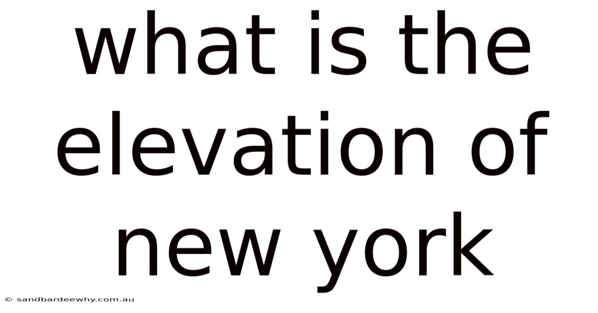 What Is The Elevation Of New York