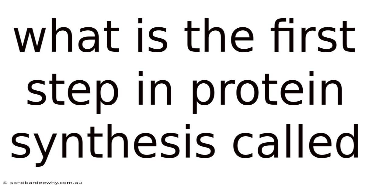What Is The First Step In Protein Synthesis Called