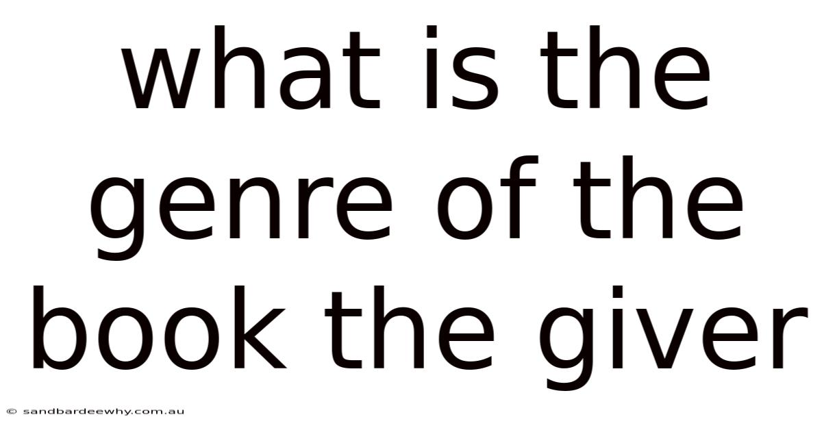 What Is The Genre Of The Book The Giver