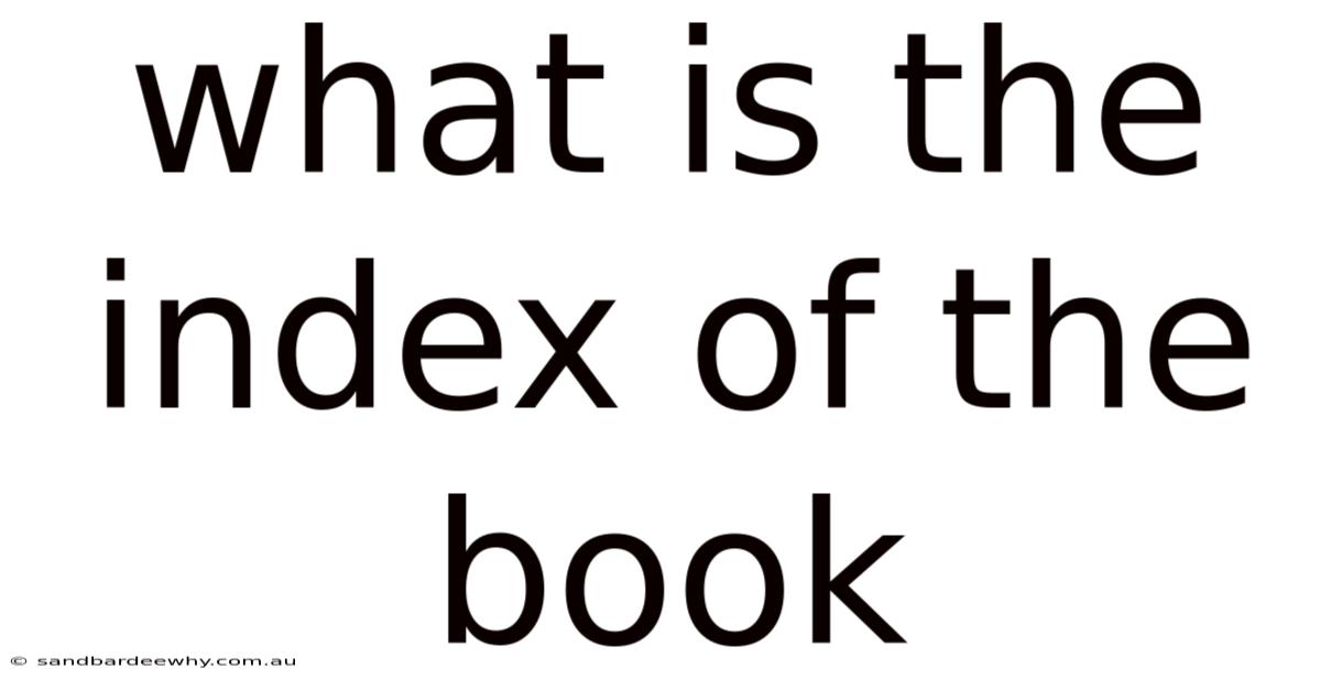 What Is The Index Of The Book