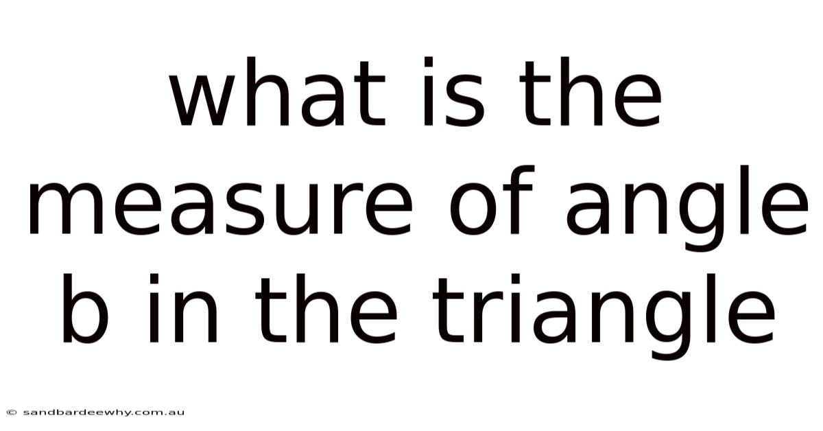What Is The Measure Of Angle B In The Triangle