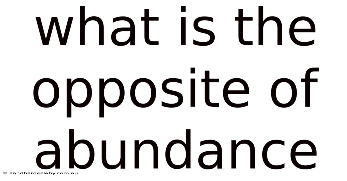 What Is The Opposite Of Abundance