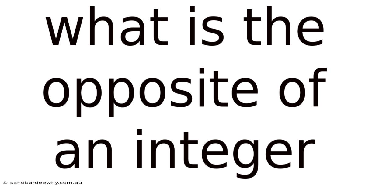 What Is The Opposite Of An Integer