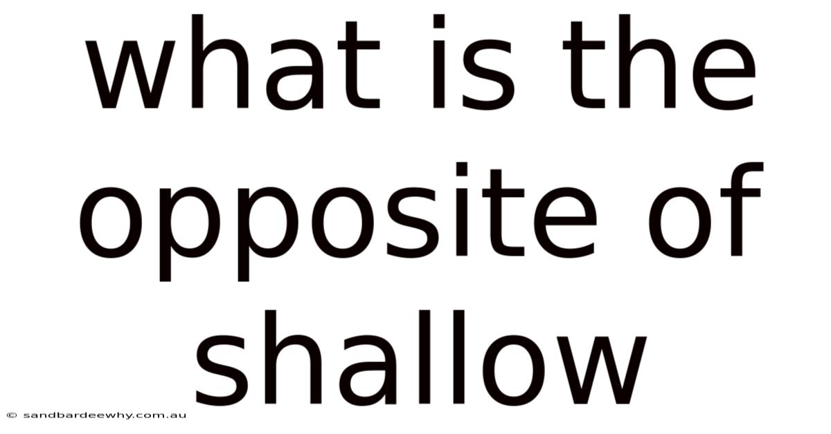 What Is The Opposite Of Shallow