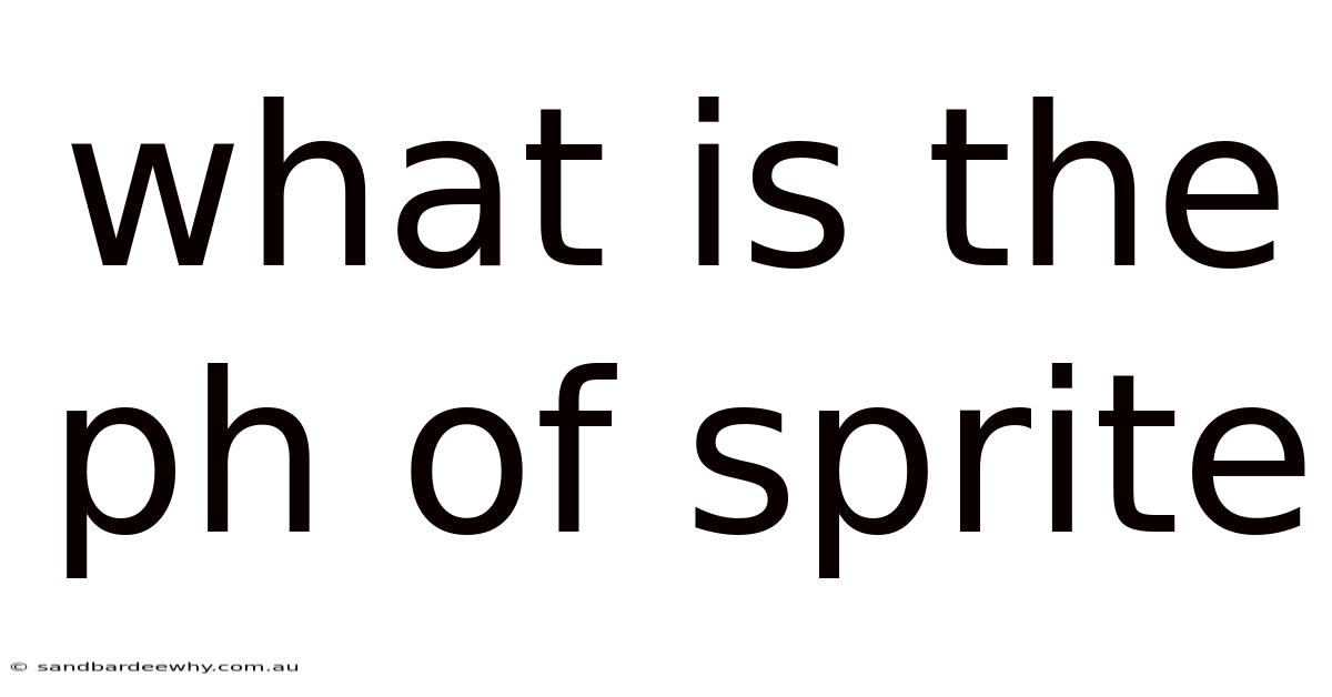 What Is The Ph Of Sprite