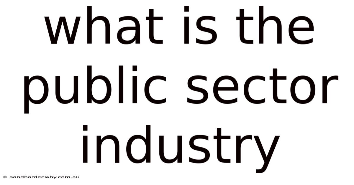 What Is The Public Sector Industry