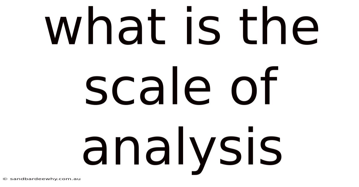 What Is The Scale Of Analysis