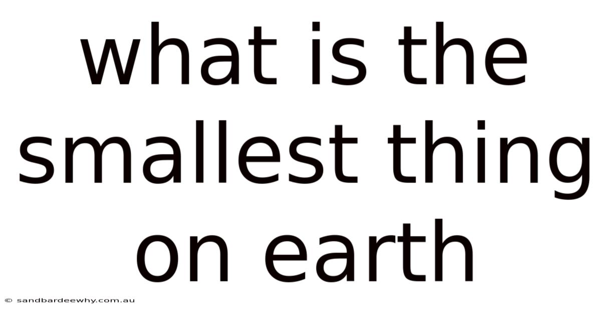 What Is The Smallest Thing On Earth