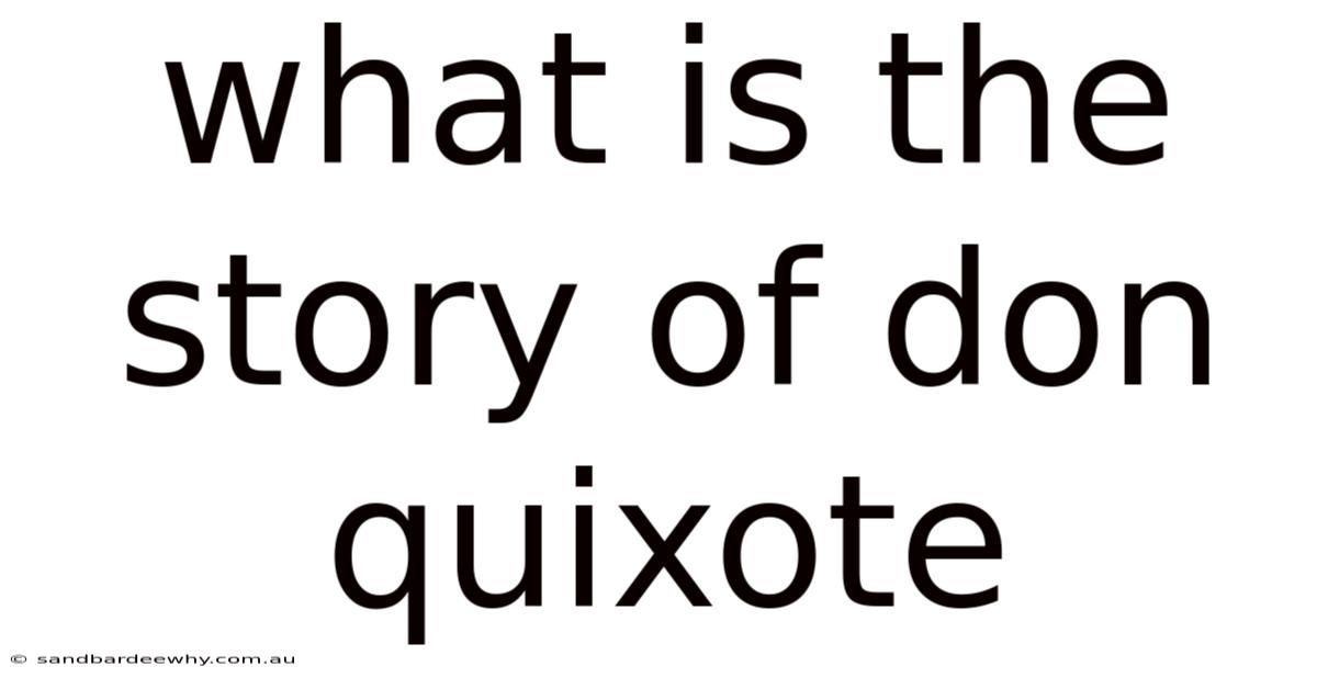 What Is The Story Of Don Quixote
