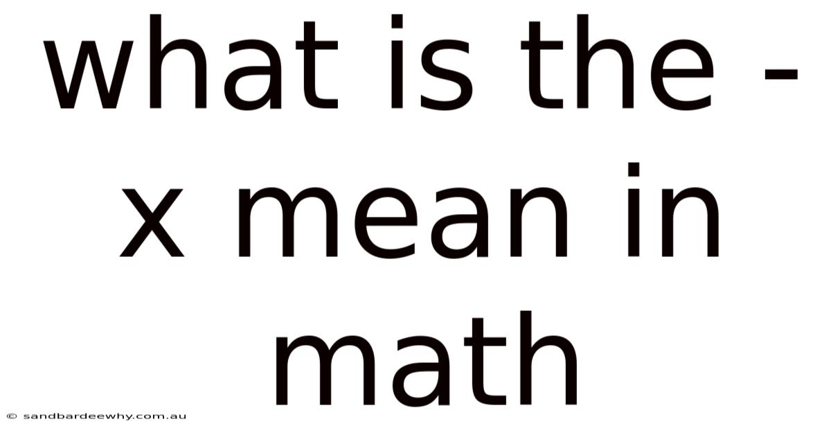 What Is The -x Mean In Math