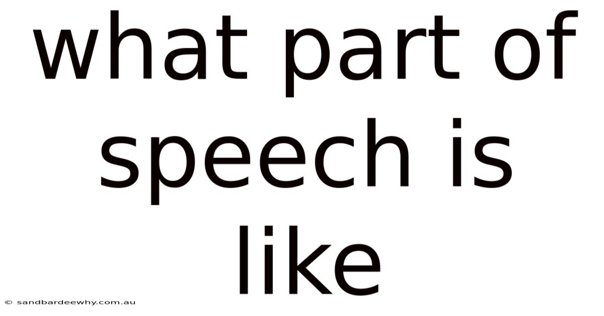 What Part Of Speech Is Like