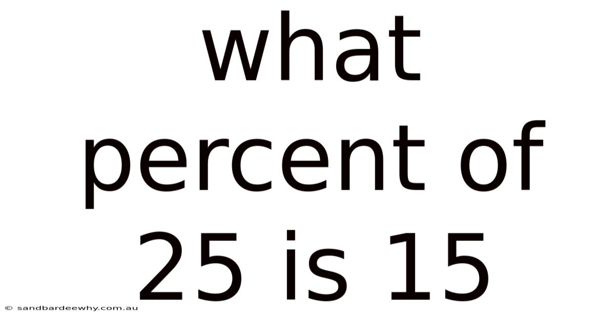 What Percent Of 25 Is 15