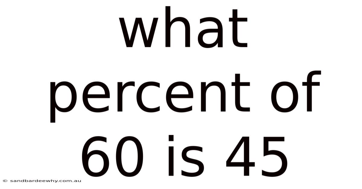What Percent Of 60 Is 45