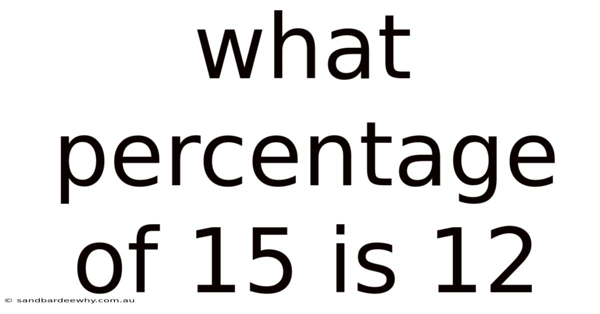 What Percentage Of 15 Is 12