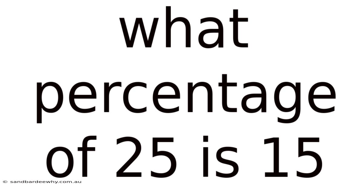 What Percentage Of 25 Is 15