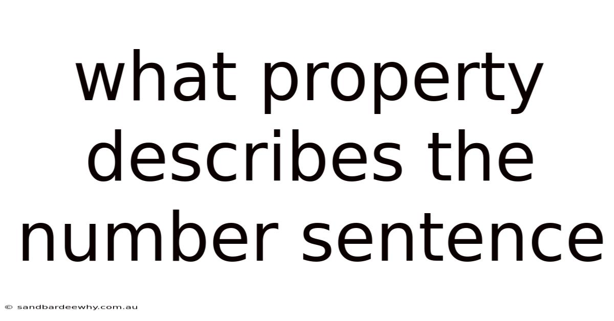 What Property Describes The Number Sentence