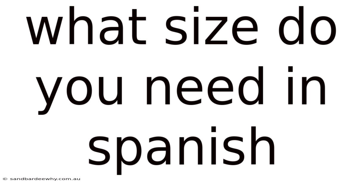 What Size Do You Need In Spanish