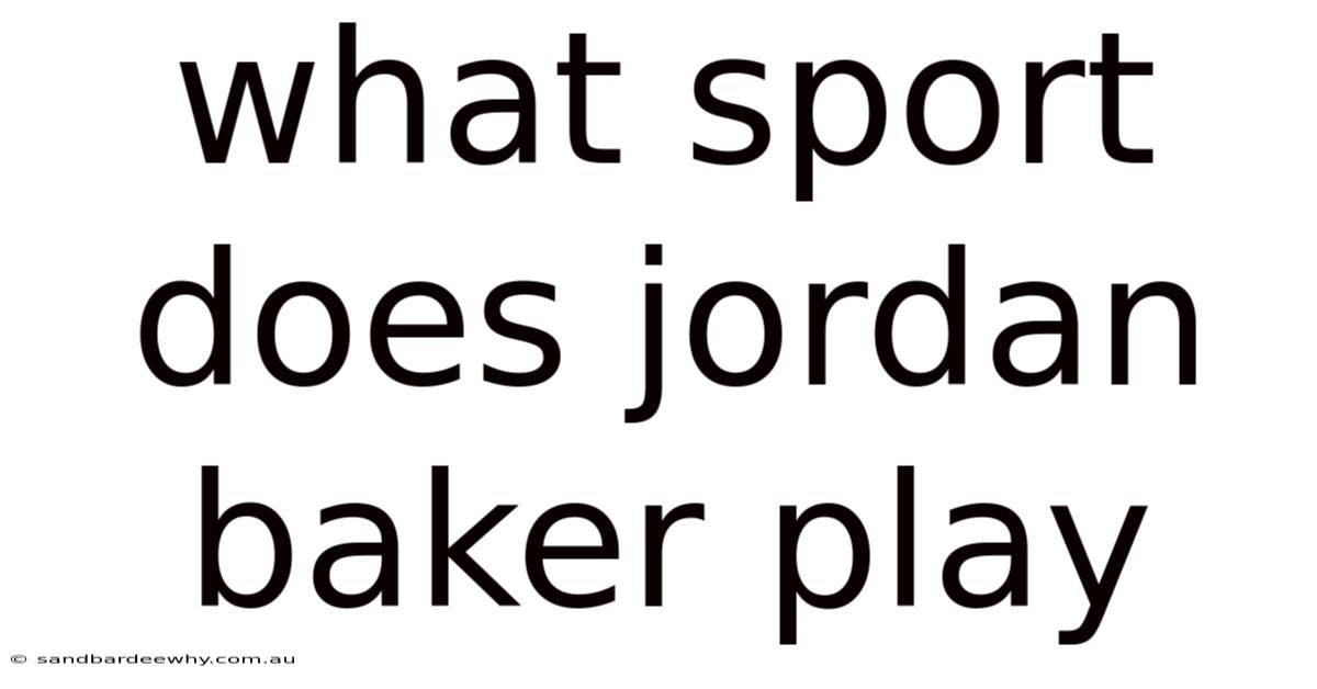 What Sport Does Jordan Baker Play
