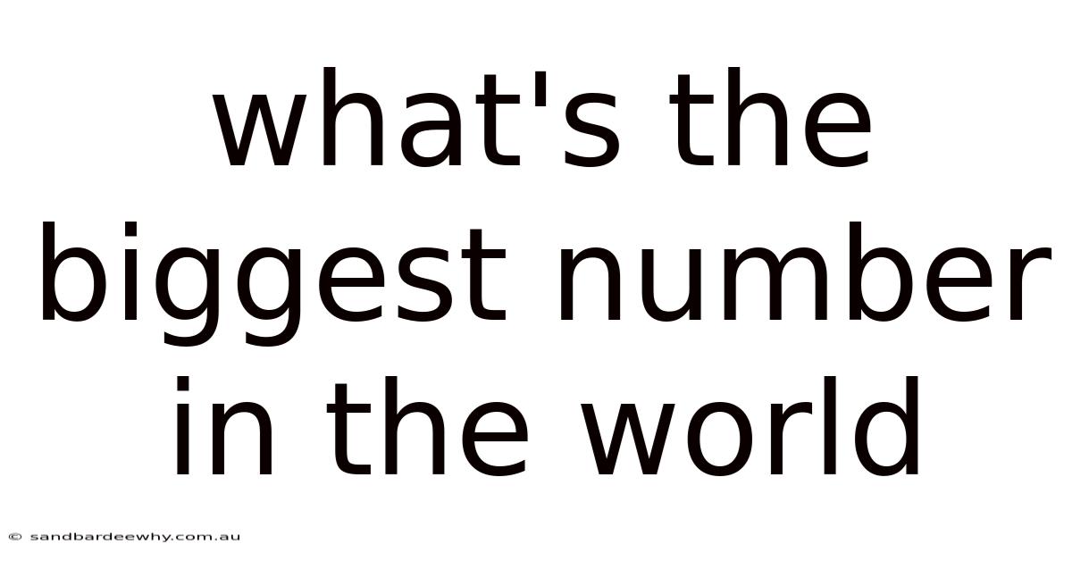 What's The Biggest Number In The World