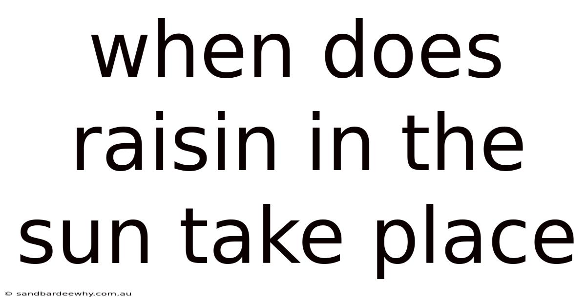 When Does Raisin In The Sun Take Place