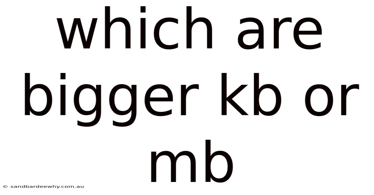 Which Are Bigger Kb Or Mb