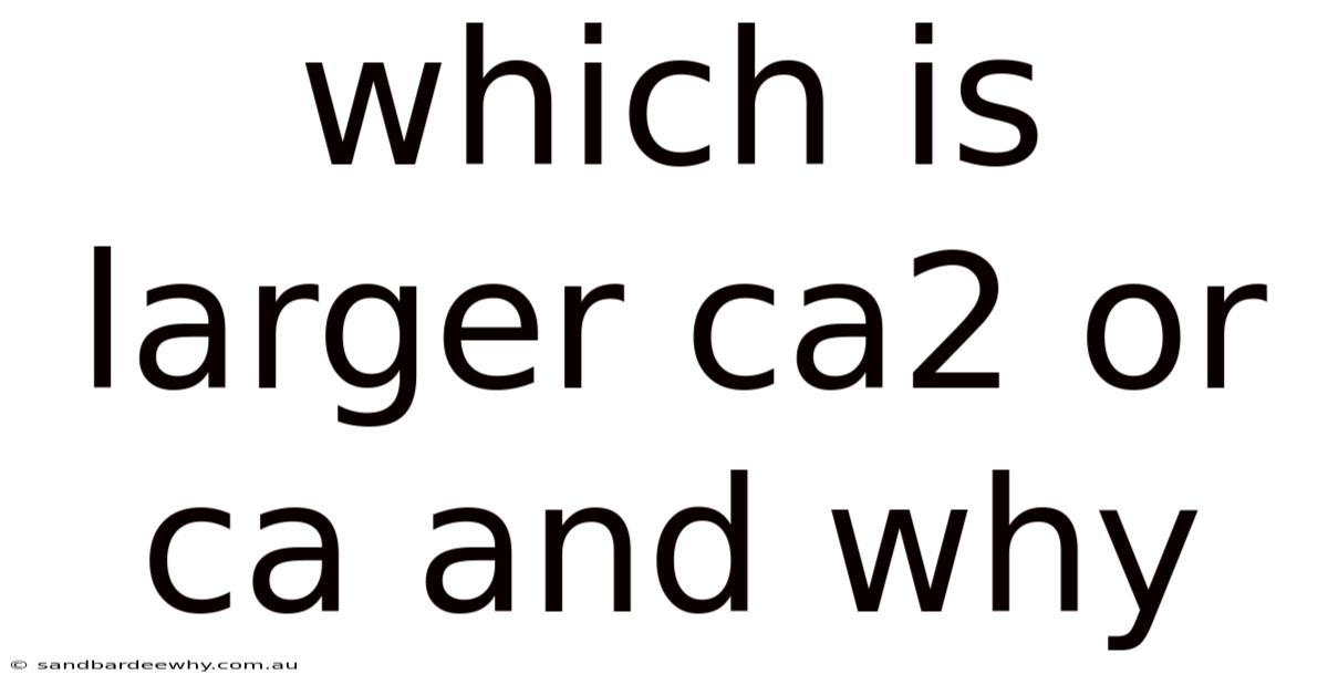Which Is Larger Ca2 Or Ca And Why
