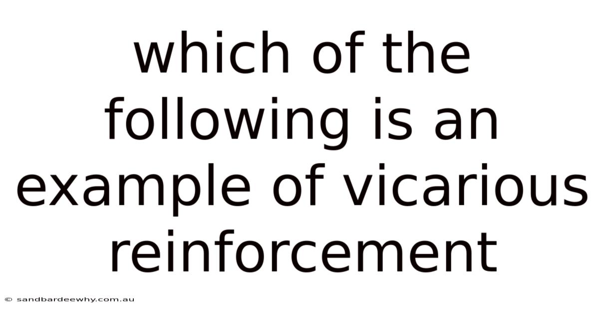 Which Of The Following Is An Example Of Vicarious Reinforcement