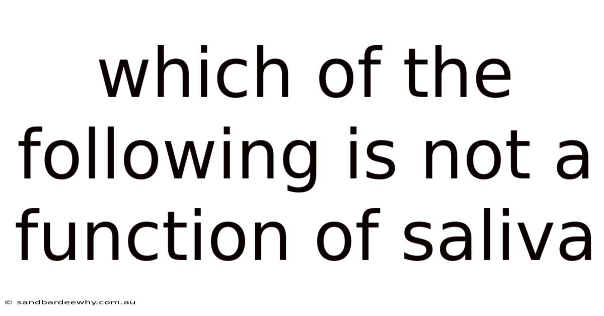 Which Of The Following Is Not A Function Of Saliva