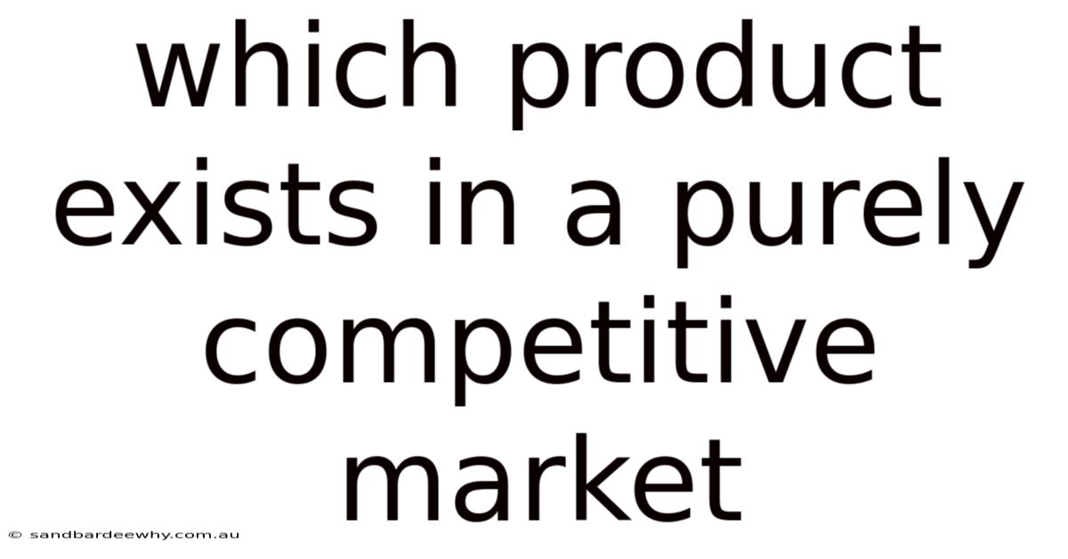 Which Product Exists In A Purely Competitive Market