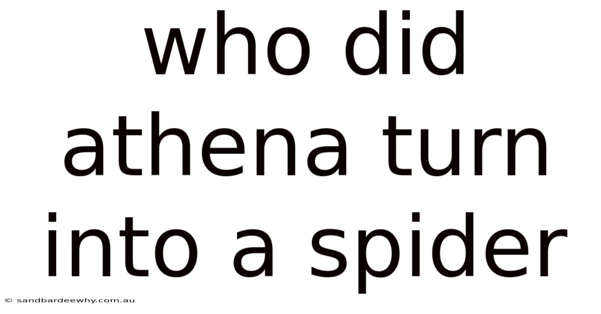Who Did Athena Turn Into A Spider