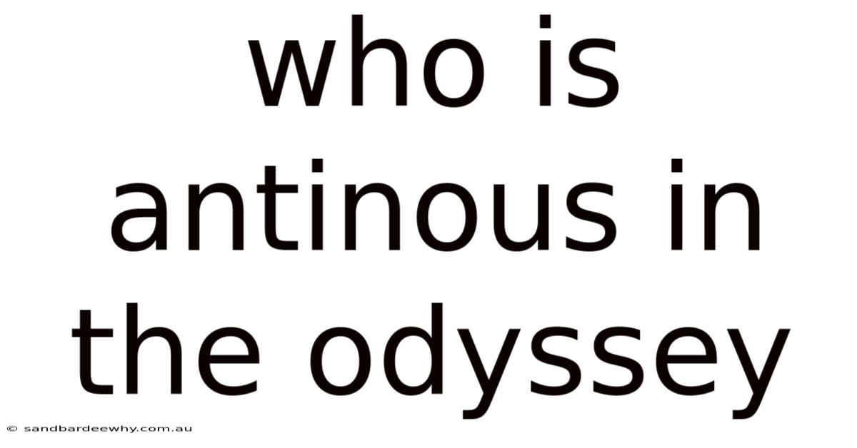 Who Is Antinous In The Odyssey