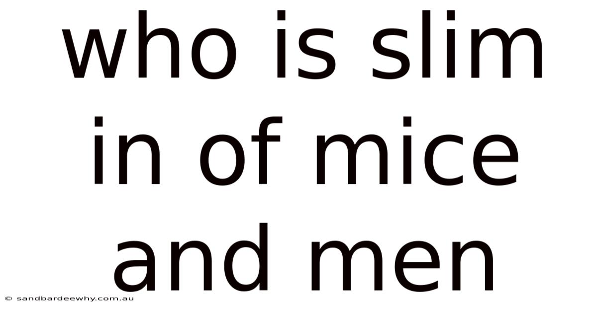 Who Is Slim In Of Mice And Men