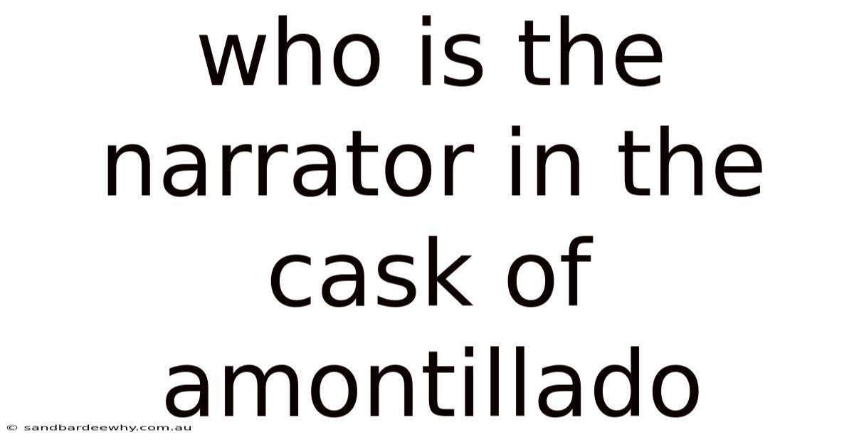 Who Is The Narrator In The Cask Of Amontillado