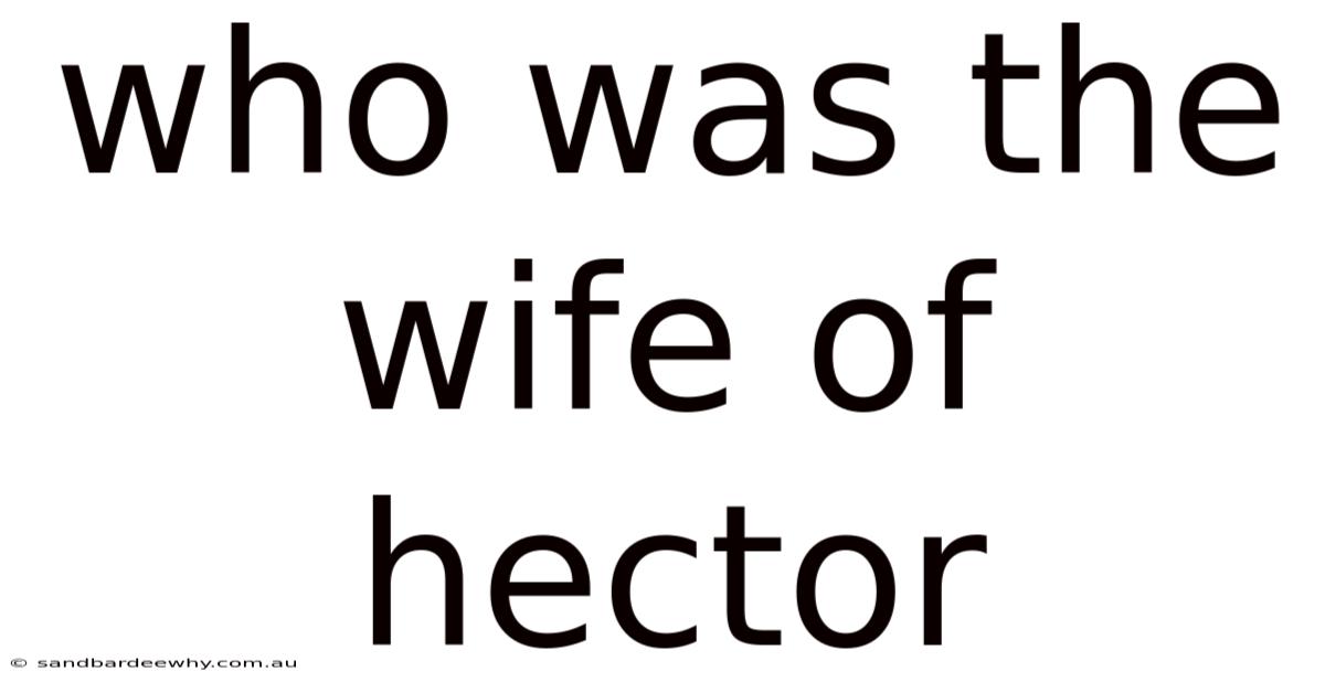 Who Was The Wife Of Hector