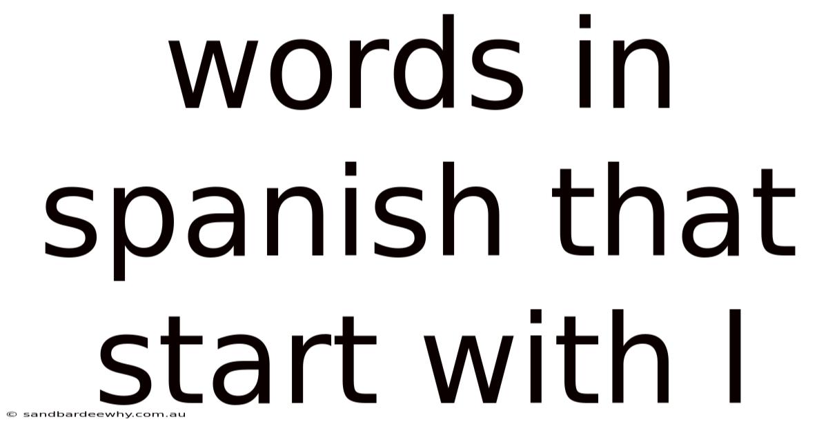 Words In Spanish That Start With L