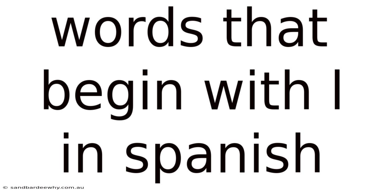 Words That Begin With L In Spanish