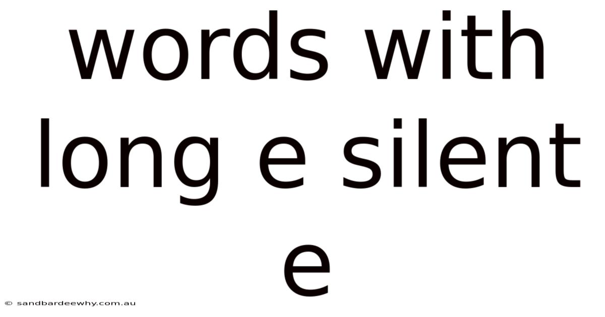 Words With Long E Silent E